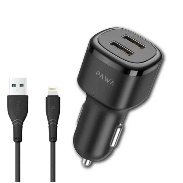 PAWA Solid Car Charger Dual Port 12W or 2.4A