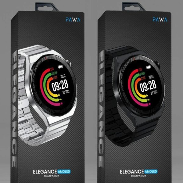 Pawa Elegance Amoled Smart watch - Black
