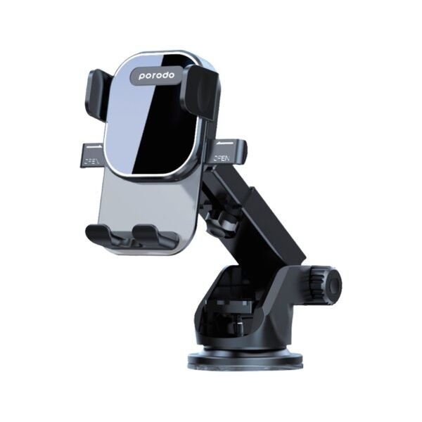 Porodo Auto-Clamp Extension Mount Dashboard & Windshield-Black