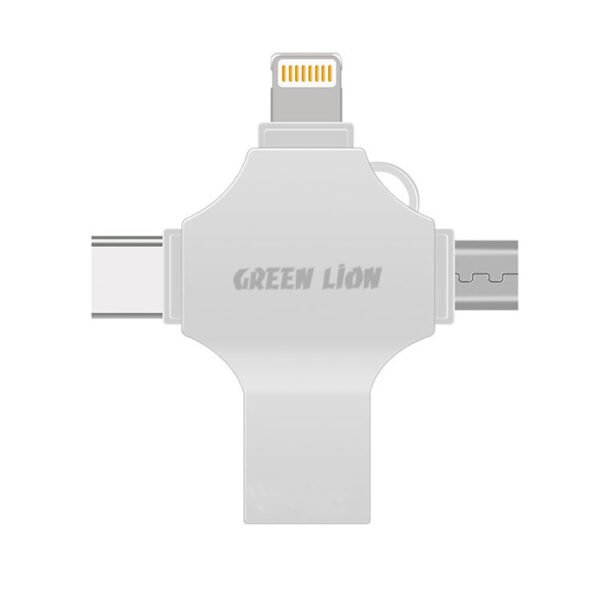 Green Lion 4 in 1 USB Flash Drive 256GB - Silver