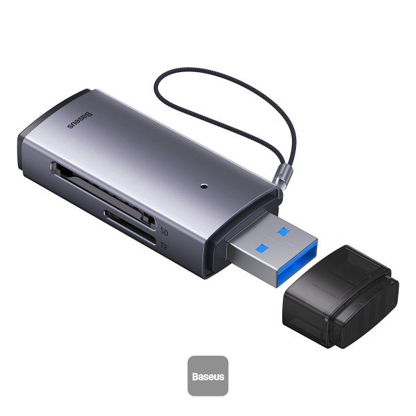 Baseus Lite USB-A to SD/TF Card Reader Grey