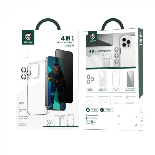 Green 4 in 1 360° Privacy Protection Pack for iPhone 14 Pro max