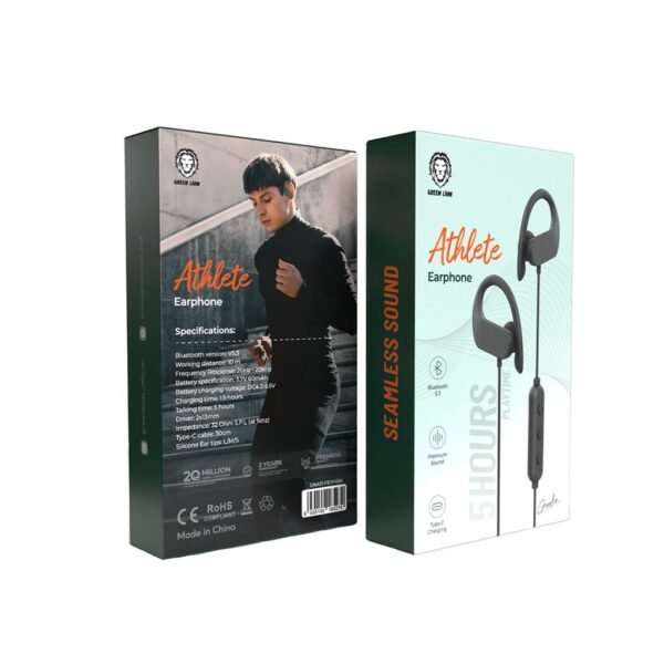 Green Lion Athlete Earphone - Black