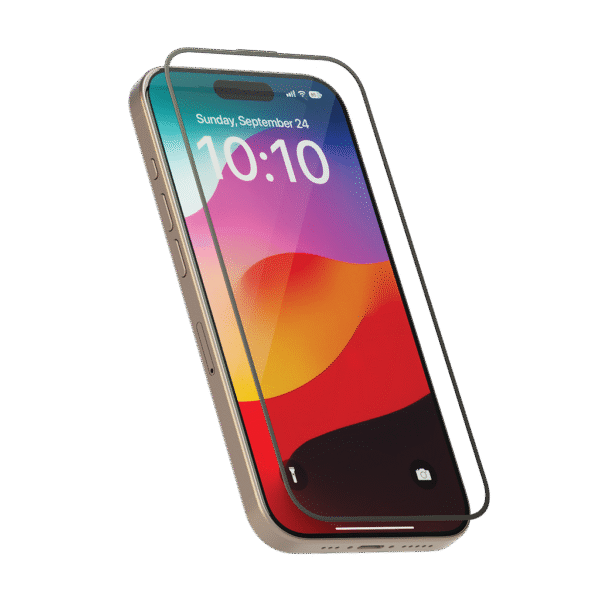 Levelo Full Screen Anti-Static Twice-Tempered Glass For iPhone 15 Pro Max - Black