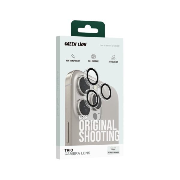 Green Lion Trio Camera Lens for iPhone 16 Pro/Pro Max - Clear