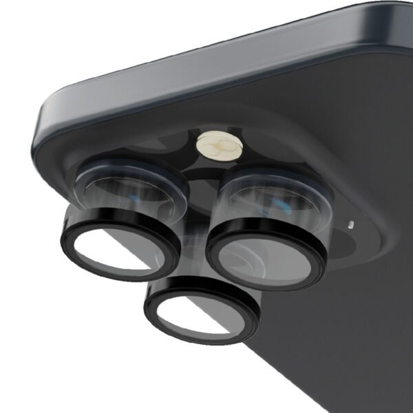 Levelo Lucent Trio 9H Hardness Camera Lens Protector iPhone15Pro /Max (3PCS)Graphite