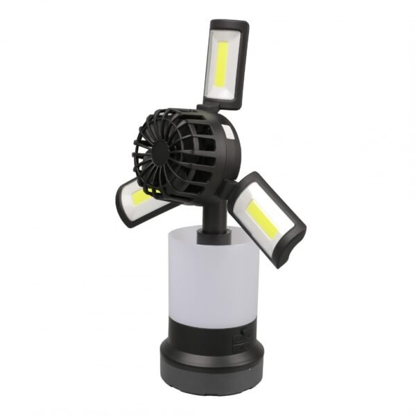 Porodo Lifestyle Outdoor 5W 3 in 1 Lamp and Flashlight with Fan - Black/Sandy Brown