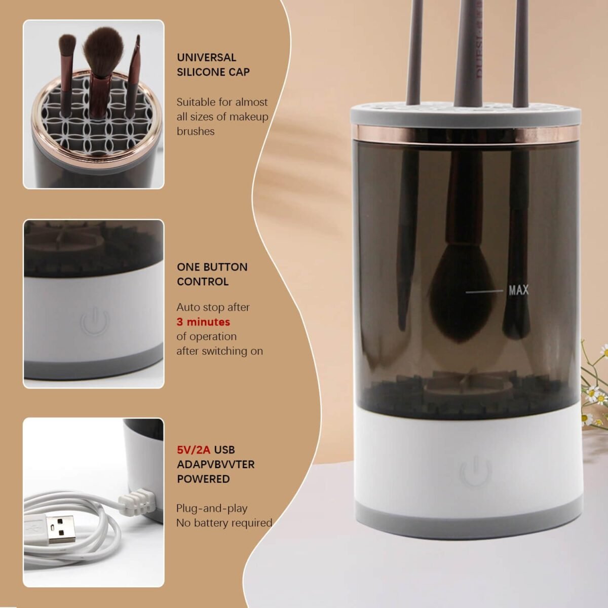 ⁦MAKEUP BRUSH CLEANER HZ-001⁩ - الصورة ⁦1⁩
