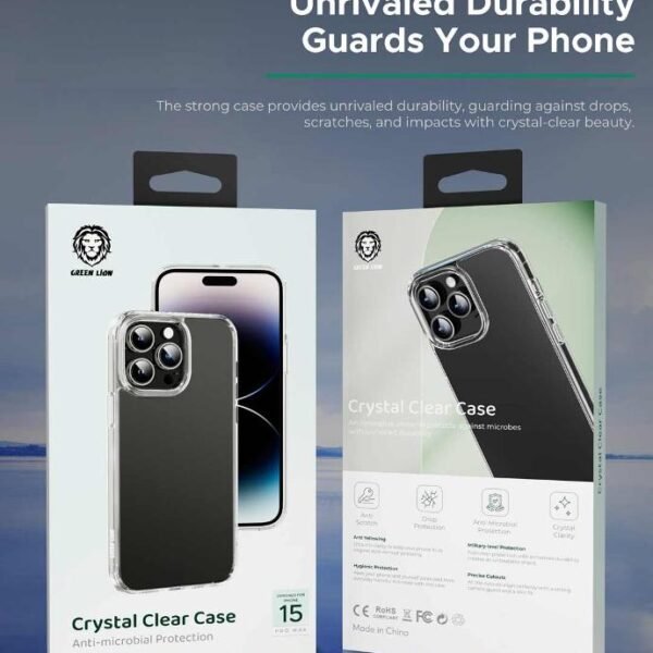 Green Lion Crystal Clear Case for iPhone 15 Pro Max - Clear
