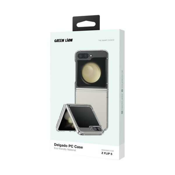 Green Lion Delgado PC case for Z Flip 6 - Clear