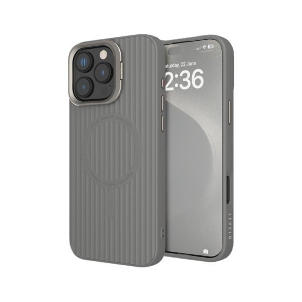 Levelo Livia TPU Silicone Case For iPhone 16 Pro - Gray
