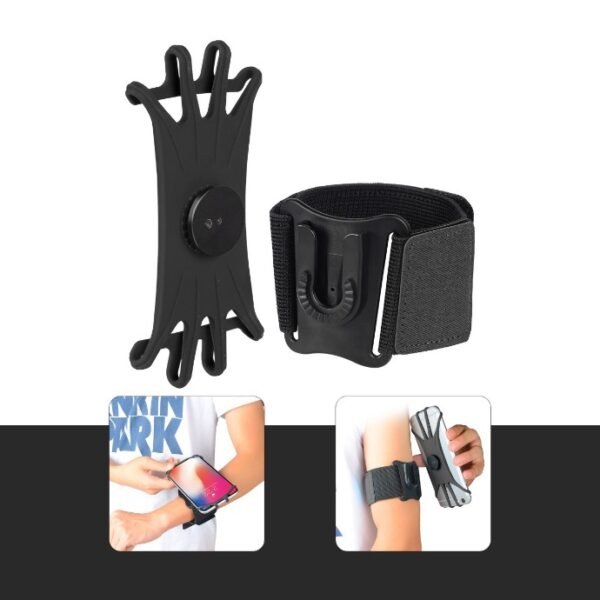 Green Detachable Sports Armband 4" - 6.8" - Black