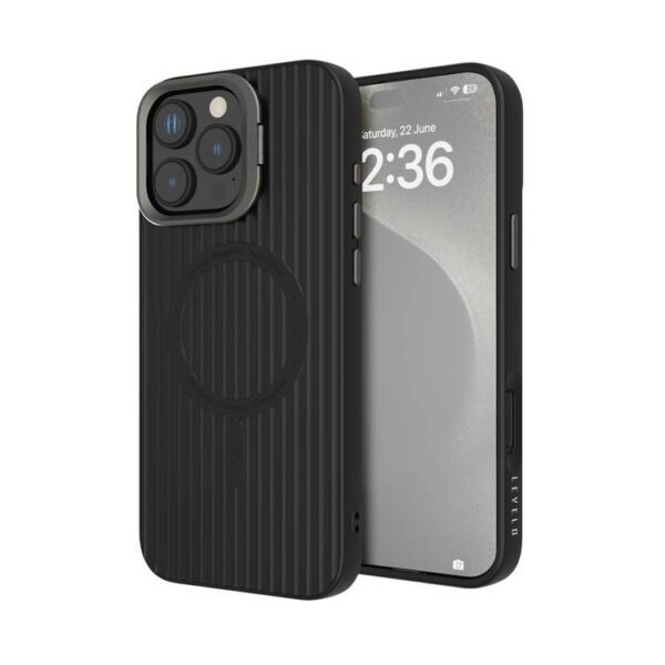 Levelo Livia TPU Silicone Case For iPhone 16 Pro Max Black