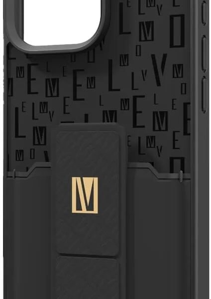 Levelo Morphix Gripstand Case With Cardholder For iPhone 16 Pro - Black