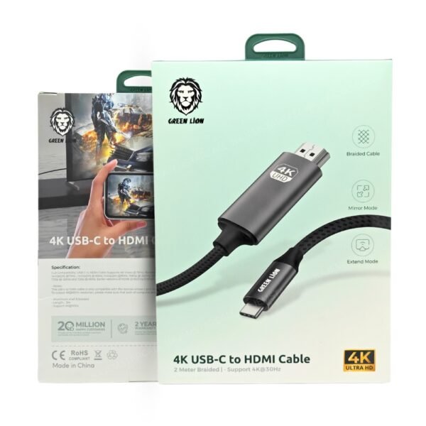 Green Lion 4K USB-C to HDMI Cable - Black