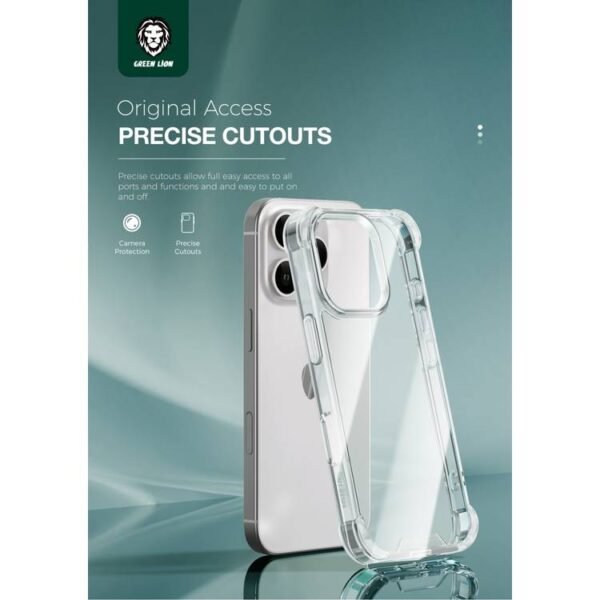 Green Lion Anti-Shock Case for iPhone 16 Pro - Clear