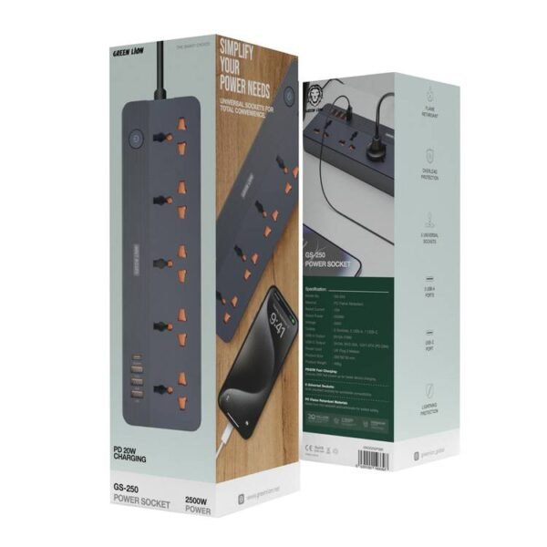 Green Lion GS-250 Power Socket 2500W - Black
