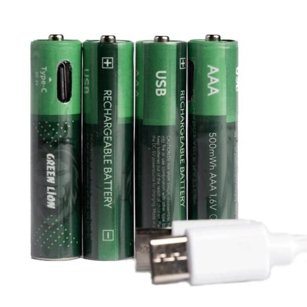 Green Lion Rechargeable Battery AAA ( 4pcs/pack ) 500mWh / 1.6V - Green