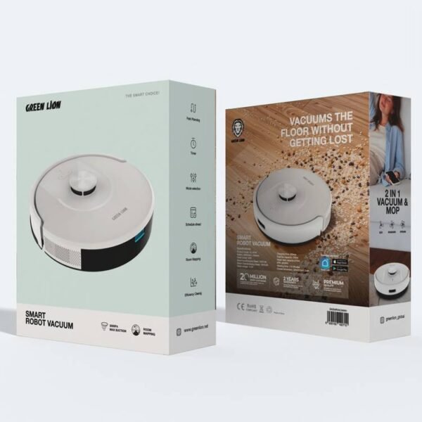 Green Lion Smart Robot Vacuum - White