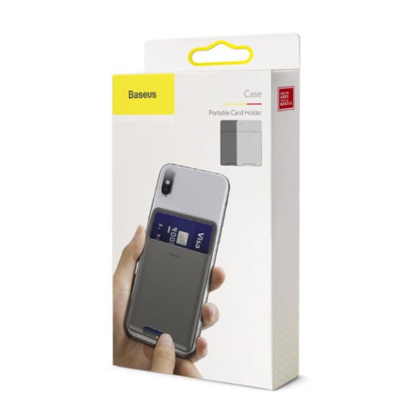 Baseus back stick silicone card bag French Grey