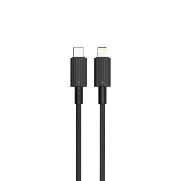 Porodo Durable Charging Cable PD 27W Type-C To Lightning 1.2M -Black
