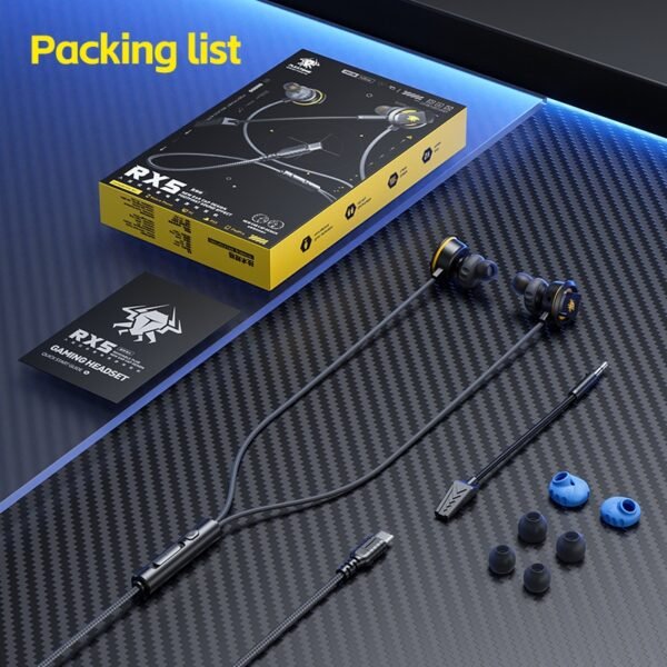 PLEXTONE Newest Private Mold RX5 Type-c RGB Flash Light Wired Headset Dual Mic Gaming Stereo Earphone 180 Degree Swivel Plug