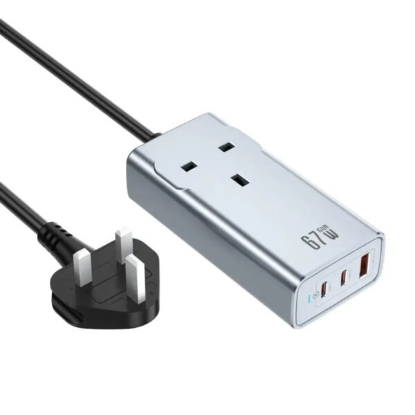 Green Lion 67W GaNPremium AC Socket - Gray