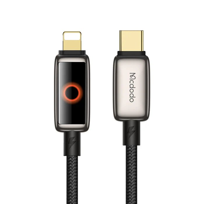 Mcdodo Auto Power Off 36W USB-C to Lightning with Breathing Light LED Display Data Cable 1.2m - Image 1