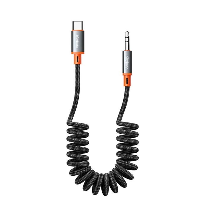 Mcdodo AUX Audio Spring Coil Cable USB C to 3.5mm Adapter for iPad Pro Air 1.8m - Image 1