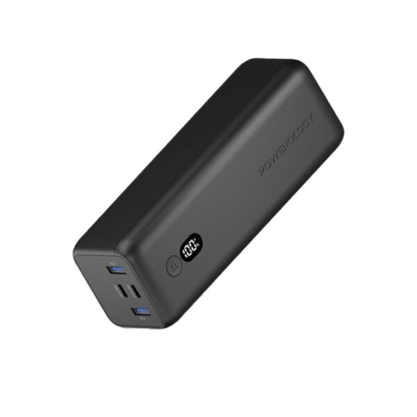 Powerology Onyx 30000mAh Dual USB-C Power Bank Rapid Four-Device Charging