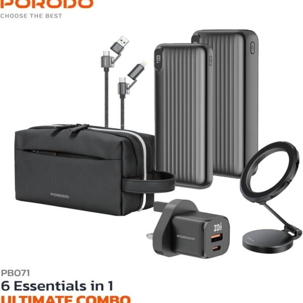 Porodo 6 Essentials in 1 Ultimate Combo -Black