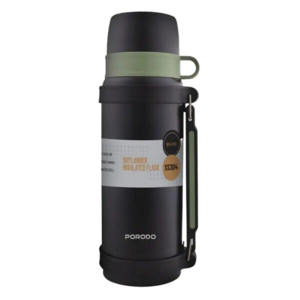 Porodo LiefeStyle 1800mL SS Vacuum Bottle with Handles - Black