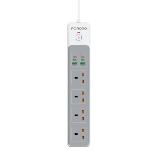 Porodo 4AC 65W 3000W Power Strip -White